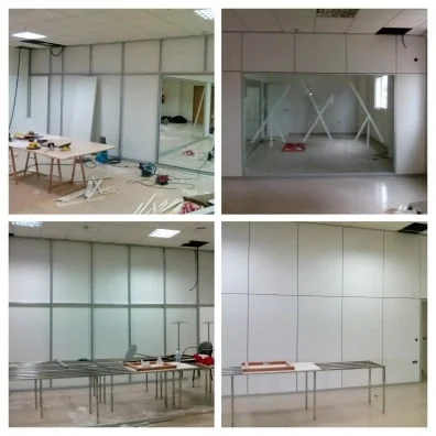 assemblage de cloisons de bureau