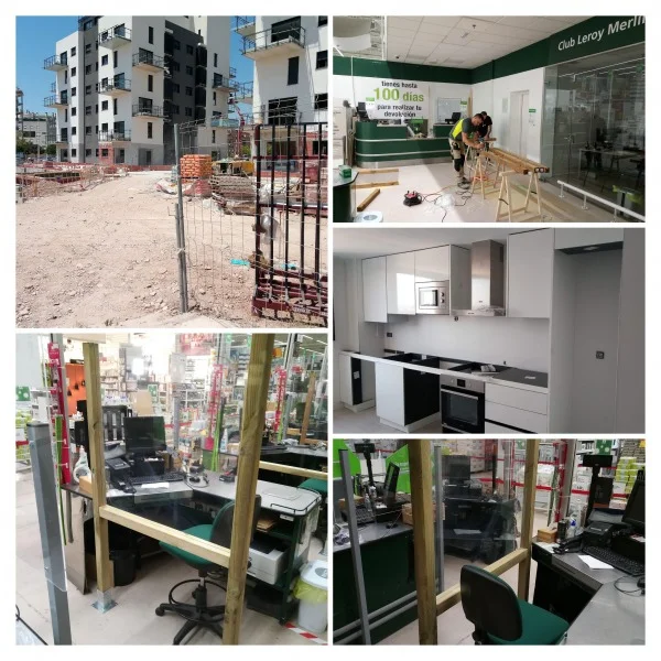 Installations d'écrans COVID-19 en bois en juin 2020